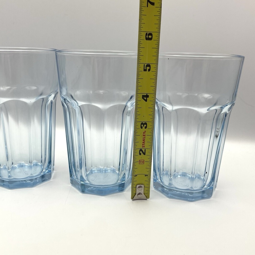 IKEA Blue Tinted Glass Tumblers 5.25" Set of 4 - 12 Oz Drinking‎ Glasses 22648 - Picture 3 of 10